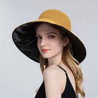 Sombrero De Pescador De Ala Grande Para Mujer Con Protector Solar De Verano De Playa De Vinilo sku image 1
