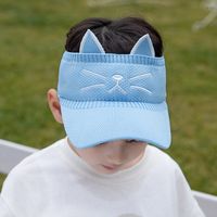 Children&#39;s Baseball Cap Spring And Summer Boys And Girls Empty Top Hat Cat Embroidery Cartoon Hat Baby Sunscreen Hat 1030 sku image 2