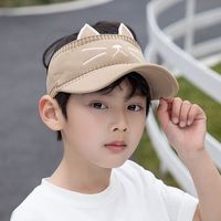 Children&#39;s Baseball Cap Spring And Summer Boys And Girls Empty Top Hat Cat Embroidery Cartoon Hat Baby Sunscreen Hat 1030 sku image 3