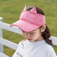Children&#39;s Baseball Cap Spring And Summer Boys And Girls Empty Top Hat Cat Embroidery Cartoon Hat Baby Sunscreen Hat 1030 sku image 5