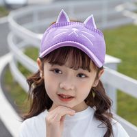 Children&#39;s Baseball Cap Spring And Summer Boys And Girls Empty Top Hat Cat Embroidery Cartoon Hat Baby Sunscreen Hat 1030 sku image 7