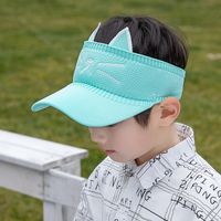 Children&#39;s Baseball Cap Spring And Summer Boys And Girls Empty Top Hat Cat Embroidery Cartoon Hat Baby Sunscreen Hat 1030 sku image 9