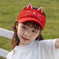 Children&#39;s Baseball Cap Spring And Summer Boys And Girls Empty Top Hat Cat Embroidery Cartoon Hat Baby Sunscreen Hat 1030 sku image 11