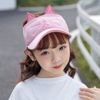 Children&#39;s Baseball Cap Spring And Summer Boys And Girls Empty Top Hat Cat Embroidery Cartoon Hat Baby Sunscreen Hat 1030 sku image 12