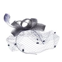 Fashion Bow Handmade Feather Headdress Retro Banquet Linen Hat sku image 4