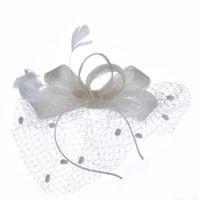 Fashion Bow Handmade Feather Headdress Retro Banquet Linen Hat sku image 5