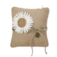 Western Wedding Set Simulated Sunflower Burlap Satin Ring Pillow Flower Basket sku image 1