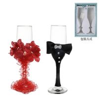 European-style Wedding Wine Glasses Bride And Groom Wedding Glass Goblets Set Banquet Champagne Glasses Party Wine Glasses sku image 4