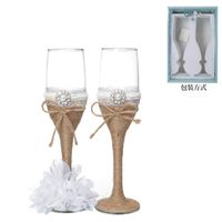 European-style Wedding Wine Glasses Bride And Groom Wedding Glass Goblets Set Banquet Champagne Glasses Party Wine Glasses sku image 5