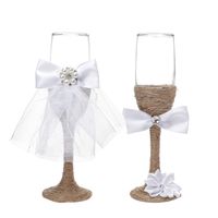 European-style Wedding Wine Glasses Bride And Groom Wedding Glass Goblets Set Banquet Champagne Glasses Party Wine Glasses sku image 7