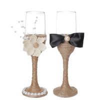 European-style Wedding Wine Glasses Bride And Groom Wedding Glass Goblets Set Banquet Champagne Glasses Party Wine Glasses sku image 8