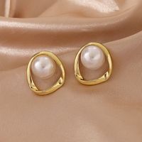 Pearl Earrings Women's Autumn And Winter Alloy Stud Earrings sku image 1