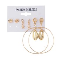 New Marine Element Eyes Starfish Shells Diamonds Three Pairs Of Card Earrings sku image 1