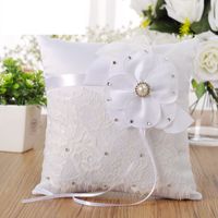 New Wedding Supplies Hollow Lace Fabric Ring Pillow Ring Box Wholesale main image 3
