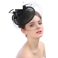 Fashion New Linen Yarn Bridal Hat Large Mesh Banquet Wedding Hat main image 3