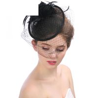 Fashion New Linen Yarn Bridal Hat Large Mesh Banquet Wedding Hat main image 4