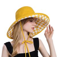Double-sided Plaid Fisherman Hat Women's Spring And Summer Foldable Sunscreen Hat main image 6