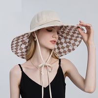 Summer Sun Protection Empty Top Lattice Fisherman Face-covering Big-brimmed Hat main image 5