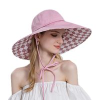 Summer Sun Protection Empty Top Lattice Fisherman Face-covering Big-brimmed Hat main image 6