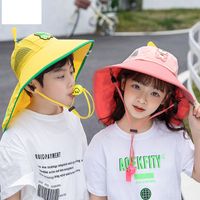 Children&#39;s Bamboo Dragonfly Fisherman Hat Sunscreen Sun Hat Boy Hat Summer Girl Big Brim Shawl Sun Hat 1026 main image 1