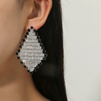 New Shiny Exaggerated Diamond Claw Chain Rhinestone Earrings sku image 1