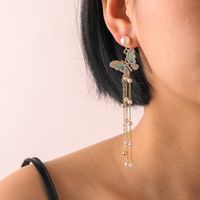Fashion Enamel Color Butterfly Tassel Alloy Earrings main image 1