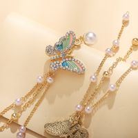 Fashion Enamel Color Butterfly Tassel Alloy Earrings main image 5