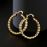 Retro Fashion Round Geometric Copper Plated 18k Gold Earrings main image 1