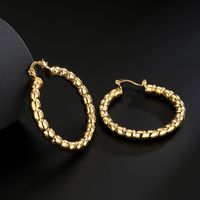 Retro Fashion Round Geometric Copper Plated 18k Gold Earrings main image 3