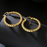 Retro Fashion Round Geometric Copper Plated 18k Gold Earrings main image 4