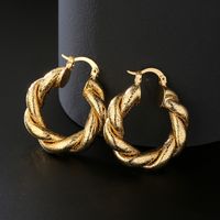 Mode Verkupferte 18 Karat Gold Twist Geometrische Ohrringe Weiblich main image 1