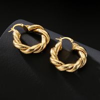 Mode Verkupferte 18 Karat Gold Twist Geometrische Ohrringe Weiblich main image 3