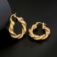Mode Verkupferte 18 Karat Gold Twist Geometrische Ohrringe Weiblich main image 4