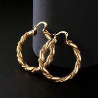 Fashion Copper Plated 18k Gold Round Geometric Earrings main image 1