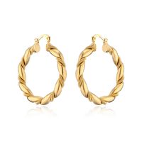 Fashion Copper Plated 18k Gold Round Geometric Earrings main image 6