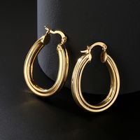 Fashion Copper Plated 18k Gold Round Geometric Earrings Women main image 2