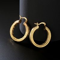 Fashion Pattern Round Geometric Copper Plated 18k Gold Earrings main image 1