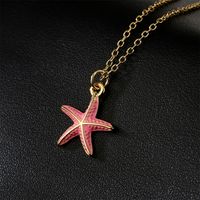 New Copper-plated 18k Gold Starfish Pendant Women's Necklace main image 3