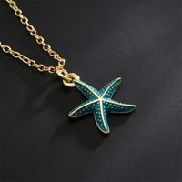 New Copper-plated 18k Gold Starfish Pendant Women's Necklace main image 4
