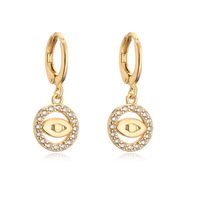 Fashion Copper Plated 18k Gold Drop Oil Zircon Eyes Star Earrings Female main image 6