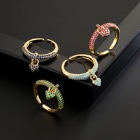 Fashion 18k Gold Micro-inlaid Zircon Heart Open Women's Ring main image 1