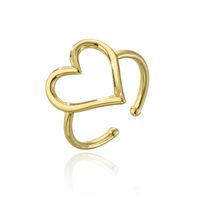 Fashion Copper 18k Gold Zircon Heart Geometric Open Ring Female Wholesale main image 6
