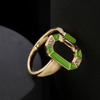 Fashion Copper-plated 18k Gold Dripping Oil Retro Bohemian Style Open Ring Female main image 4