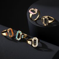 Fashion Copper-plated 18k Gold Dripping Oil Retro Bohemian Style Open Ring Female main image 5