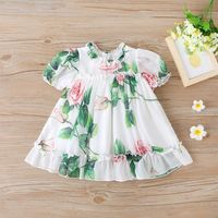 Summer Short-sleeved Girls Dress Sweet Printing Baby Clothing main image 1