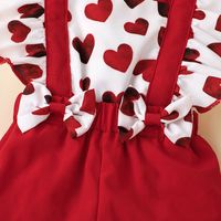 Love Print Sleeveless Ruffle Bows Slim Baby Jumpsuit main image 4
