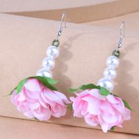 Korean Style Fashion Simple Pearl Flower Temperament Earrings main image 1