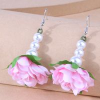 Korean Style Fashion Simple Pearl Flower Temperament Earrings sku image 1