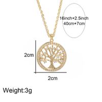 Vintage Tree Copper Micro-encrusted Diamond Pendant Copper Necklace main image 6