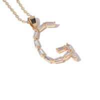 Fashion Copper Gold-plated Zircon Letter Necklace Female main image 5